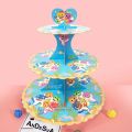 BABY SHARK THEME CUPCAKE STAND - 3 TIERS CUPCAKE STAND. 