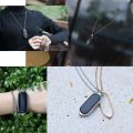 For Xiaomi Mi Band 5 / 6 MIJOBS Metal Pendant Stainless Steel Watch Necklace. 