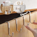 Double S Shaped Hook, Multipurpose Hook, Door Back Clothes Hanger, Over The Door Drawer Cabinet Hook, Stainless Steel Free Punching Hook, Kitchen Bathroom Cabinet Storage Hanger. 