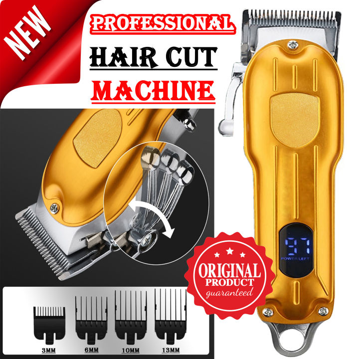 Original Professional Barber Hair Clipper / LED Display Rechargeable Hair Trimmer For Men / Electric Hair Cutting Machine / Cord & Cordless Shaving Trimming Machine / Men’s Body Hair Removal Cutting Machine / Genuine High-Quality Trimmers