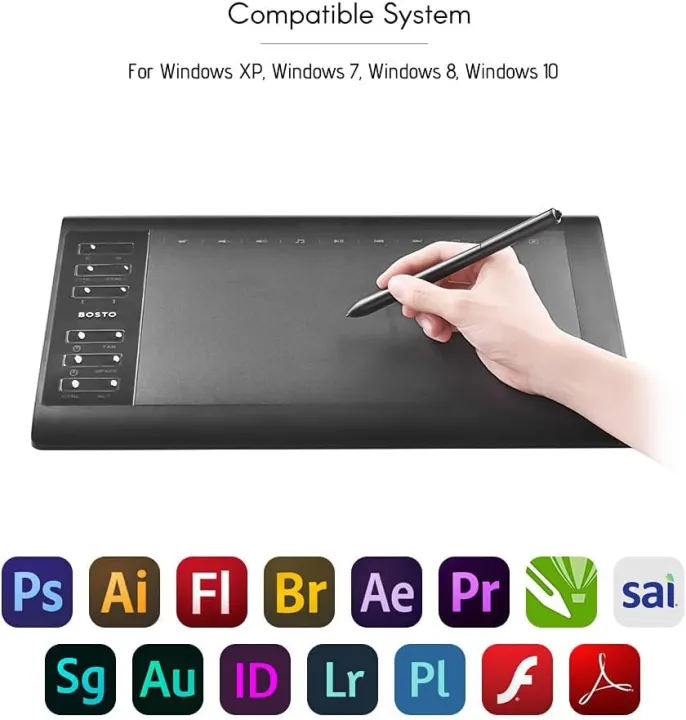 Bosto%201060%20Plus%20Digital%20Graphic%20Drawing%20Tablet,%20Drawing%20and%20Animation%20Pad,%2010''%20x%206''%20Work%20Area,%208192%20Levels%20of%20Pressure%20Sensitivity%20-%20Image%209