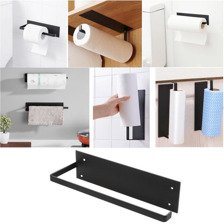 Heavy Duty Wall Mount Under Cabinet Washroom Kitchen Large Small Tissue Cling Napkin Roll Holder Organiser