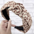 Plastic Headband Leopard Print Heart Knot Hairband Retro Anti-slip Hair Accessory for Women. 