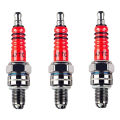3Pcs Spark Plug A7Tc, Triple Electrode for Gy6 50 Cc 70Cc 90 Cc 110Cc 125 Cc 150Cc & 3Pcs D8Tc 3 Electrode Spark Plug, Racing Spark Plug. 