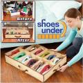 Shoes Storage Organiser Space Saving Under Bed Shoe Hanger Clothing Wardrobe Storage New 12 Pairs/Grid. 