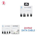 Zayraz Original QC 3.0 Type C Fast Charging + 3A Data Cable Quick Charging Cord - USB A to Type C Compatible For All Android Mobile. White. 