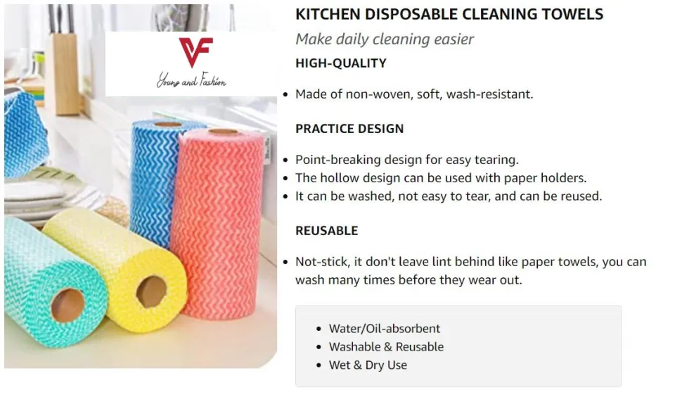 100%Viscose Roll Kitchen Cleaning Cloth Disposable Dish Cloth - Kitchen Cleaning Cloth And Roll
