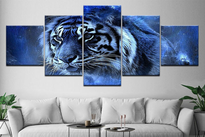5%20Piece%20Modular%20Painting%20Calligraphy%20Tiger%20Canvas%20Painting%20Prints%20Wall%20Art%20Pictures%20Modern%20Poster%20Home%20Decor%20Framework%20Artwork%20(B111)%20-%20Image%204