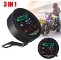 Motorcycle Bike Accessories Voltmeter time Clock Temperature And Voltage Display Table Waterproof. 
