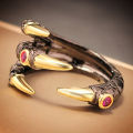 New teel Ring -Eagle Dragon Claw Halloween kull Ring -Men' Domineering Opening Rock  Jewelry. 