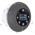 Shower Radio Bluetooth Speaker 5.0, JoyGeek Waterproof Wireless Bathroom Music with Suction FM Microphone Hands-Free Calling 10 Hours LCD Clock Display SD Card Play for ÎPhone ÌPÁd Samsung. 