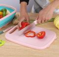 Multifunctional 9in1 Chopping Board with Drainer 5pcs Vegetable Slicer Cutters, 2 Knives and 1 Collapsible Colander for Kitchen. 