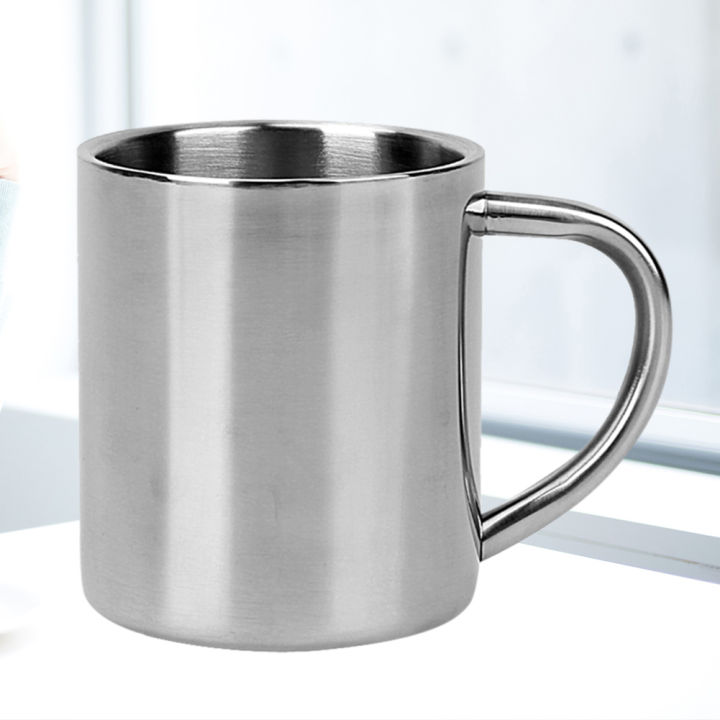Handle Mug Double Layer Stainless Steel Camping Hiking Coffee Tea Cup Sets for Household Kitchen Helping Decor
