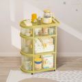 Freestanding Toy Organizer Cart With 3 Tier Foldable Storage Cabinet. 