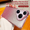 For Huawei Pura 70 P60 P50 Mate 60 50 40 Pro Honor X50 X40 Phone Case, Sparkling Powder Gradient Rhinestone Electroplating Cover. 