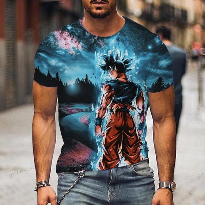 2023 Dragon Ball Z Oversized Men T Shirt Men's T-shirt Trend Goku Children's Vegeta Clothing Short Sleeve 2023 Shirts 110-6XL