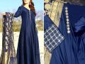 Adorable Mirror Work & Embroidered Shamoz Silk Maxi Dress with Jacquard Dupatta. 