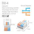 Mini Quick Wire Connector Wire Terminal 1 in multiple out Best For Car Bike Wiring Solar Wiring  Mini Quick Wire Conductor Connector Universal Compact 2/3 Pin Splicing Push in Terminal Block 1 in multiple out. 