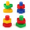 30Pcs/Set Creative Kids Toy Colorful Plastic Insert Blocks Nut Children Mosaic Puzzle Screw Building Block Baby Educational Toys. 