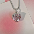 Hunts Best - New Fashion Pink Zircon Crystal Heart Necklace for Women - Sterling Silver Chain Pendant Necklace for Girls - Birthday Gift for Girls, Girlfriend, Bestie, Wife, Sister, Daughter and Mother.. 