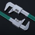 Portable Carbon Steel Multi Functional F-type Wrench Chrome Plated Silver Universal Pipe Pliers Green Right Angle Adjustable Wrench Worker. 