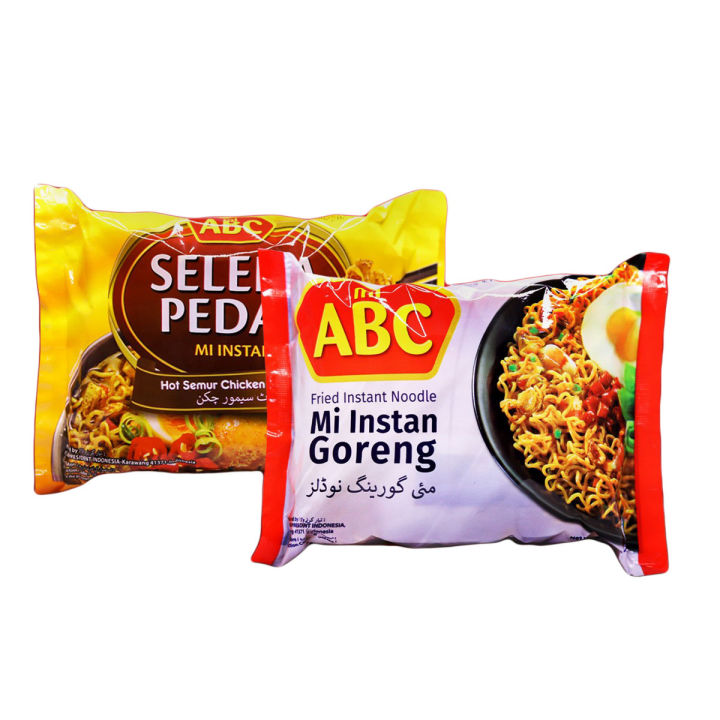 Pack of 2 Indonesian Noodles - Instant Noodles - Hot And Spicy Noodles - Instant Fried Noodles - Flavour Noodles - Fiery Noodles - Abc Noodles 1 Selera Pedas 1 Mi instant Goreng Noodles - Flavour Noodles In One Pack - Instant Spicy Noodles (Pack of 2)