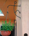 Men Iron Garden Wall Light Hanging Flower Plant Pot Bracket Hook Shelf Stand Holder, Black. 