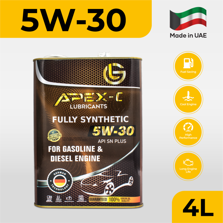 GL® APEX-C 5W30 API SN PLUS Fully Synthetic German Technology with PAO Formulation – For Gasoline & Diesel Engines (4L)