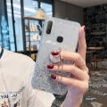 Casinglee for VIVO Y11 case Shiny Ring Glitter Soft Transparent Holder Stand Back cover with String for VIVO Y11 Phone cases cover Stars Moon Girls For girls and Boys. 