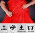 RED 100% waterproof Tarpal ,UV stabilized,durable,high quality,edge to edge borders double stitched with hooks on every 3 feet distance on sides ,Used for sun shade and other outdoor activities.. 