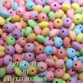 ACRYLIC RONDELLE BEADS WITH STRIPE LINE, ASSORTED PASTEL COLOR, 70 PCS, FLUTED RONDEL BEAD COLORFUL CHUNKY, FOR ART AND CRAFT PROJECTS, DECORATION DIY SEWING CRAFT AND SCHOOL PROJECT.. 