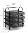 Office 4 Tier Heavy Duty Metal Desktop Letter Tray File Organizer Sorter Desk Document Organizer Shelf Tray Magazine Holder Paper File Newspaper Organizer Tray - Black. 