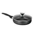 Premium Quality Non-Stick Sonex Fry Pan with Glass Lid For Making Perfect Meals, Soft Durable Heat Resistant Handle for Perfect Grip, Non Stick Material for Less Consumption of Oil Perfect for any Kitchen. 