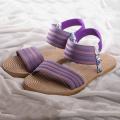 Ladies - Basic Adhesive Sandals - Blue & Purple. 