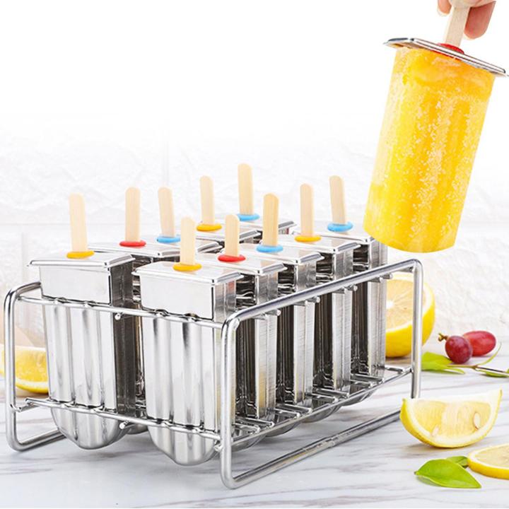 3PCS Household 304 Stainless Steel Round Head Ice Cream Mold Popsicle Mold