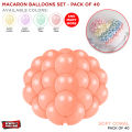 40 Pcs Macaron Latex 12 inch Round Multi Pastel Colors Helium Ballons For Birthday Party, Weddings, Anniversary, Bridal Shower, Baby Shower, Graduation Parties, Independence Celebrations, Farewell, Party Decor Macron Available in Pack of 20, 40 & 100 Pcs. 