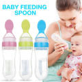 Baby Silicone Squeeze Feeding Spoon, Baby Silicone Feeding Bottle Spoon Baby Food Feeder  for Infant Dispensing and Feeding.. 