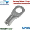 5PCS Tinned Copper Lugs Ring Crimp Terminals Battery Wire Connectors Bare Cable Terminal. 
