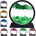 Mylecart 3D Moving Sand Art Desk Lamp, Sand Lamp, Flowing Sand Painting Night Light, Creative Sand Art Liquid Motion Living Room Bedroom Table Lamp, Aesthetic Table Lamp, Hourglass Sandscape Display. 