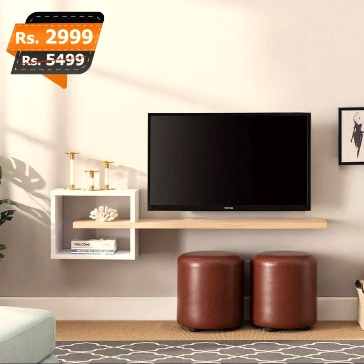 LED Mounted Wooden Rack - Decor TV Rack, LCD Décor Rack, Storage Racks ...