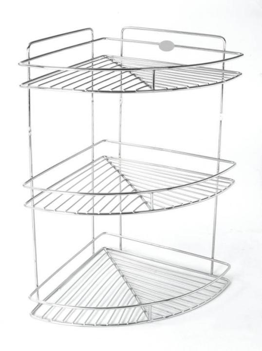 Deluxe Kitchen Design CORNER 3 SHELF 12 INCHES Stainless Steel Wall Shelf  (Number of Shelves - 3, chrome)