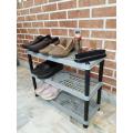 Plastic Shoe Rack Grey Kitchen Stand Lightweight Shoe Organizer Entryway Hallway Closet. 