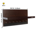Wood Wall Mounted Key Holders Display 7 Hooks Shelf Wenge Captiver Display Stainless Steel Hooks , Wall Mounted Wooden Key Holders with Shelf Wenge Decorative Multipurpose Hanging Rack , Pack of 7 Hooks , Wenge. 