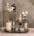 Iron Storage Rack Makeup Organizer Storage Holders round 3 Layer Shelf Decorative Tray Perfume Organizer for Bathroom Décor. 