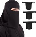 Saudi Niqab for Girls, Black Full Face Veil, 15 x 15 Inches. 