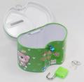 Kids steel metal money box for kids with lock system. 