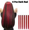 Pack of 6 Hair Mini Extensions Red. 