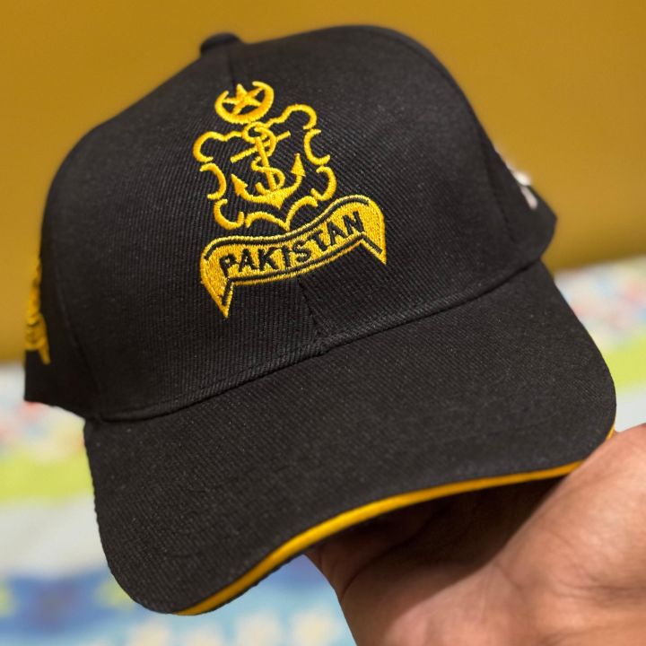 Navy cap with Pakistan flag / Pakistan  navy / Marine  - Black edition / Top quality and stylish design / casual cap / unisex  / best quality
