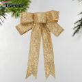 Large Christmas Bow Sparkling Sequin Christmas Tree Bow Festive Reusable Decoration for New Year Party Lightweight Stylish Perfect Christmas Big Bow Christmas Bow Decoration. 