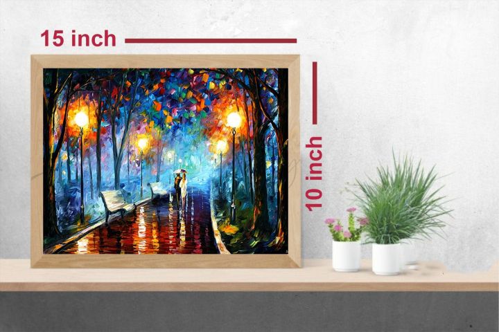 Frame Decor Wall Art  Digitally Reproduced  Photo Abstract Rain Painting ABS-L-10x15 (8) - Wooden Frame 10x15 size
